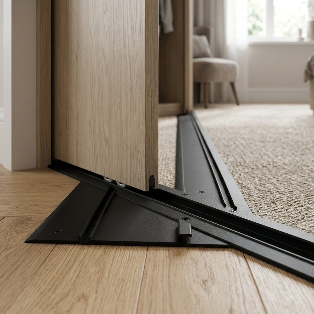 Black Rigid PVC Sliding Track - 19mm Wide, 6 x 2.44m Lengths
