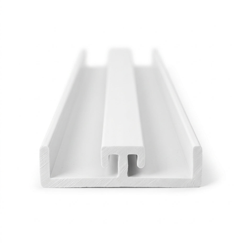 19mm Plastic Bottom Track White - 6 x 2.44m Lengths