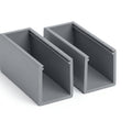 16mm Plastic C Section Light Grey - Pack of 12, 2.44m Each