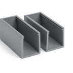 16mm Plastic C Section Light Grey - Pack of 12, 2.44m Each