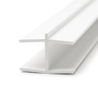 16mm Plastic H Section Joint White - Pack of 12, 2.44m Each