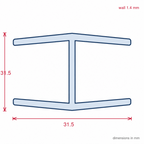 16mm Plastic H Section Joint White - Pack of 12, 2.44m Each