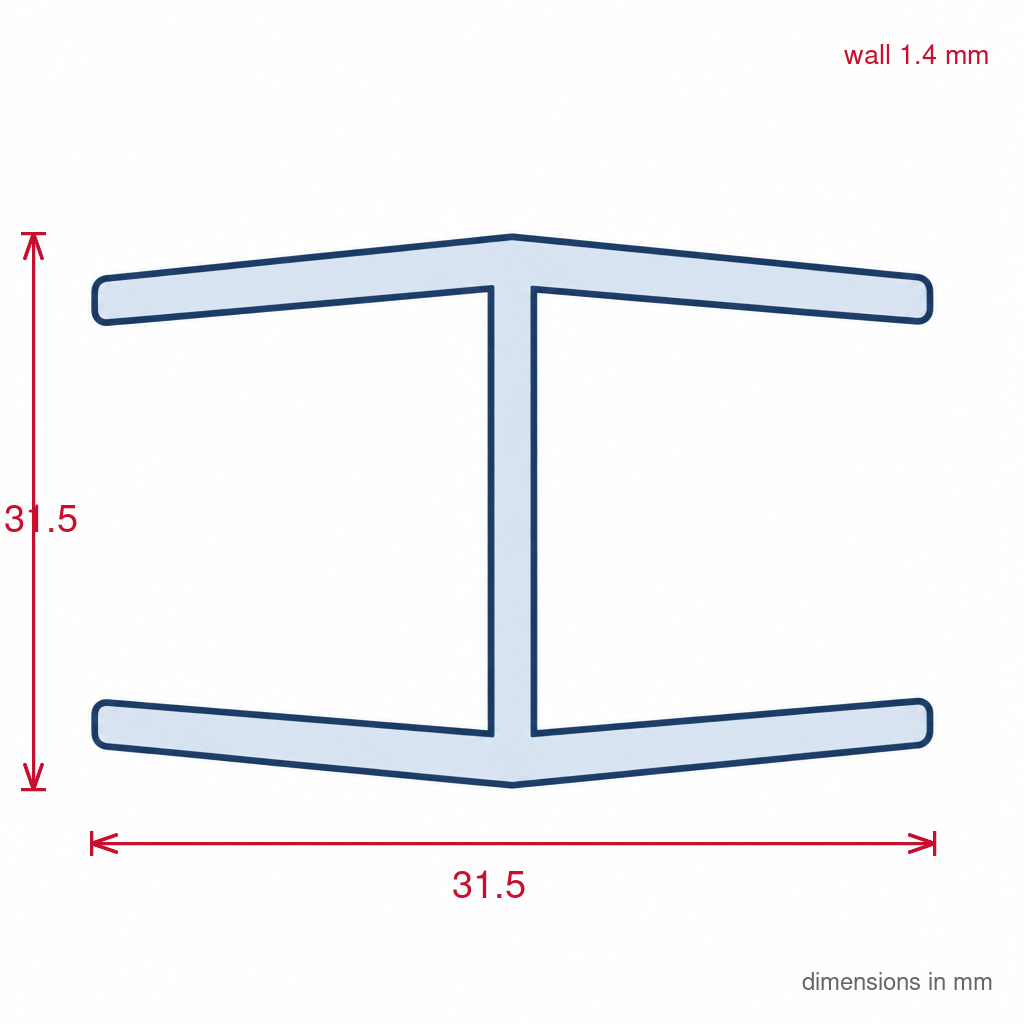 16mm Plastic H Section Joint White - Pack of 12, 2.44m Each