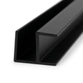 16mm Plastic L Section Black - Pack of 12, 2.44m Each