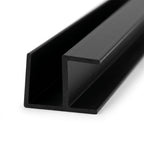 16mm Plastic L Section Black - Pack of 12, 2.44m Each