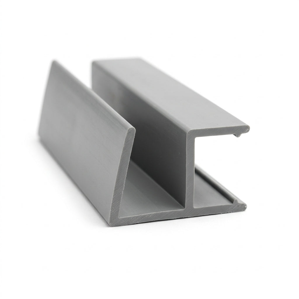 16mm Plastic L Section Light Grey - Pack of 12, 2.44m Each