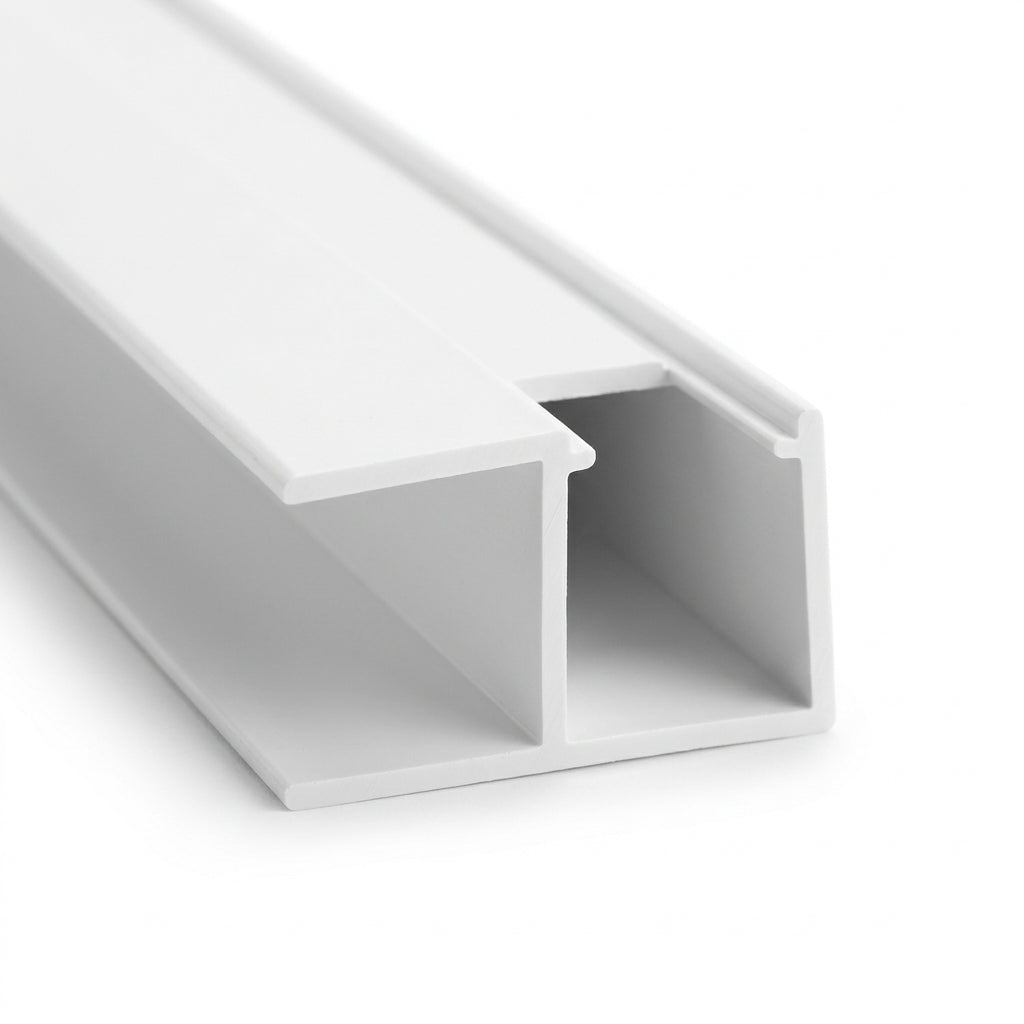16mm Plastic L Section White - Pack of 12, 2.44m Each
