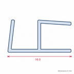 16mm Plastic L Section White - Pack of 12, 2.44m Each