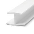 16mm Plastic Unequal H Section Joint White - Pack of 12, 2.44m Each