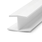16mm Plastic Unequal H Section Joint White - Pack of 12, 2.44m Each