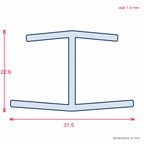 16mm Plastic Unequal H Section Joint White - Pack of 12, 2.44m Each