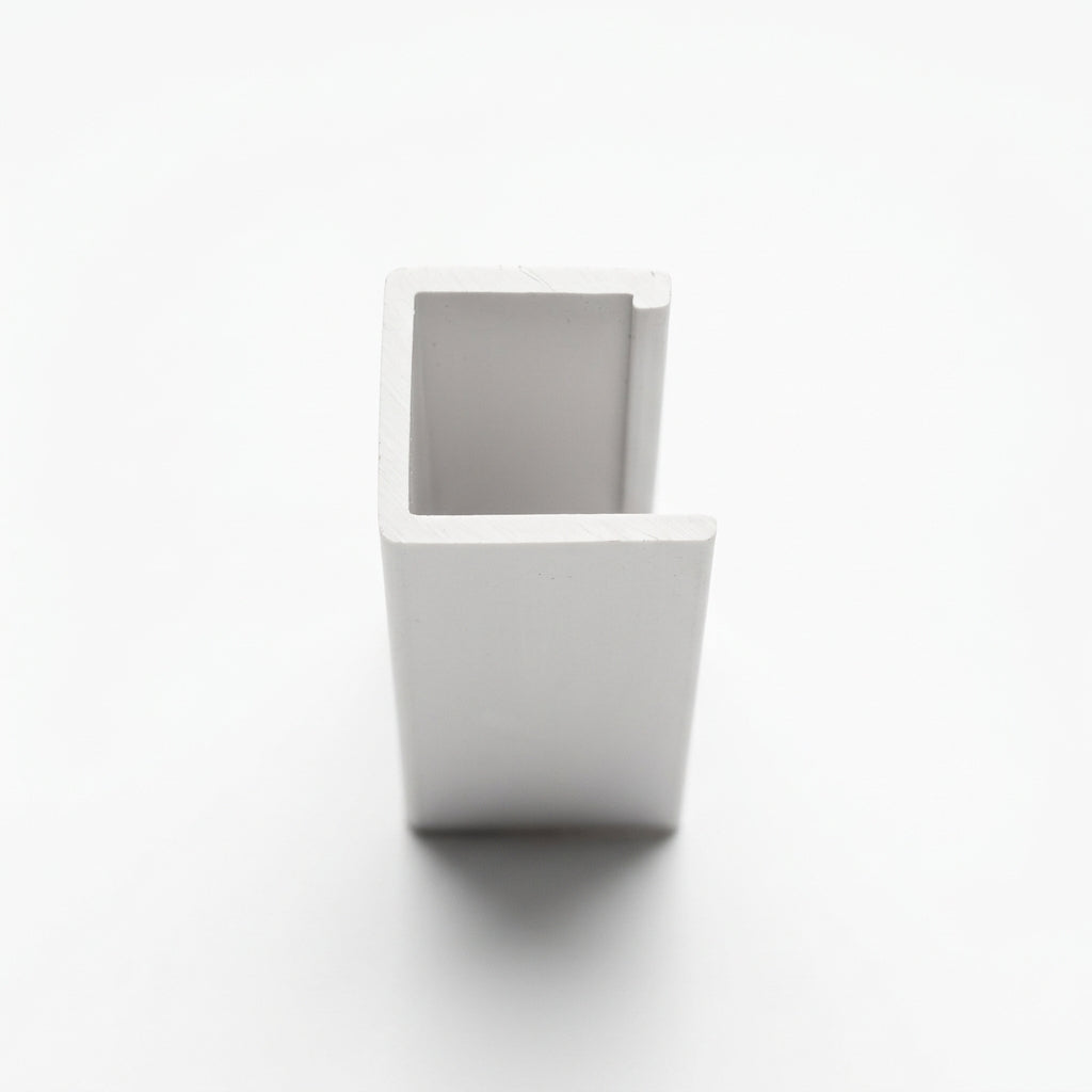 10mm Plastic J Section Capping White - Pack of 12, 2.54m Each