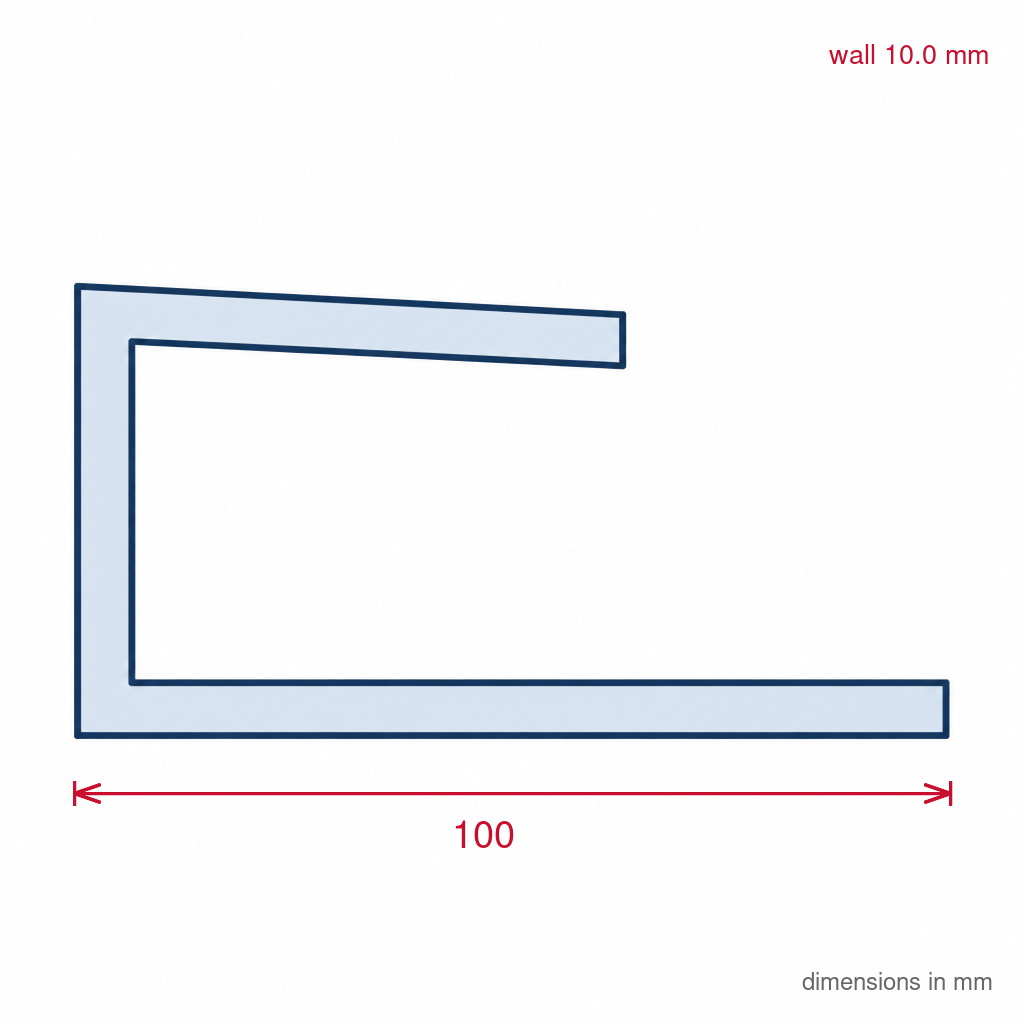 10mm Plastic J Section Capping White - Pack of 12, 2.54m Each