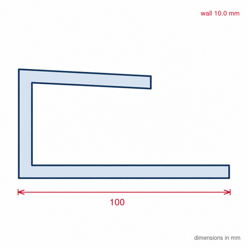10mm Plastic J Section Capping White - Pack of 12, 2.54m Each