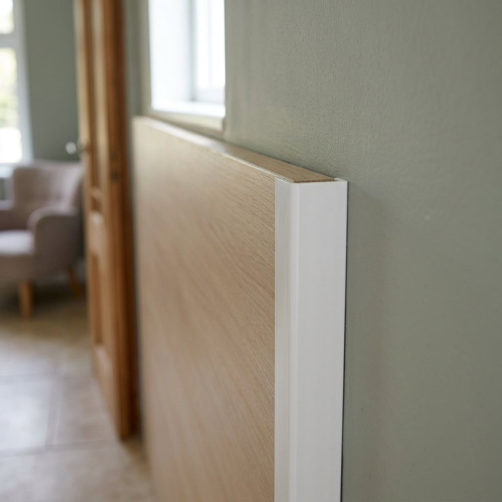 10mm Plastic J Section Capping White - Pack of 12, 2.54m Each
