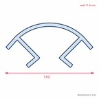 16mm Round Plastic Corner Black - Pack of 6, 2.44m Each