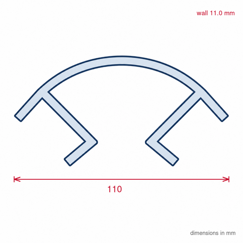 16mm Round Plastic Corner White - Pack of 6, 2.44m Each