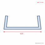 12.5mm Plastic Clip On Edging White - Pack of 12, 2.44m Each