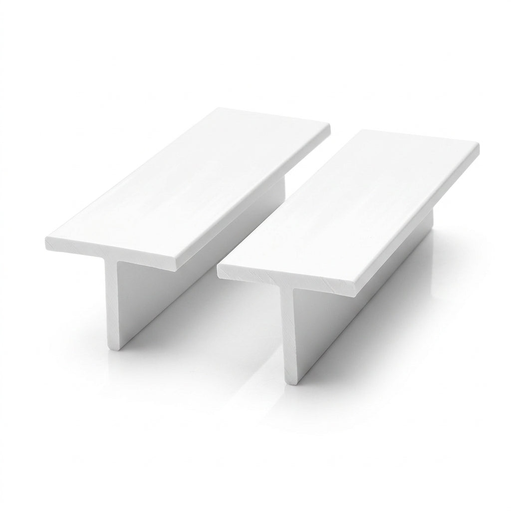 19mm Plastic T Section Vanilla - Pack of 12, 2.44m Each