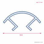 19mm Round Plastic Corner Black - Pack of 5, 3m Each