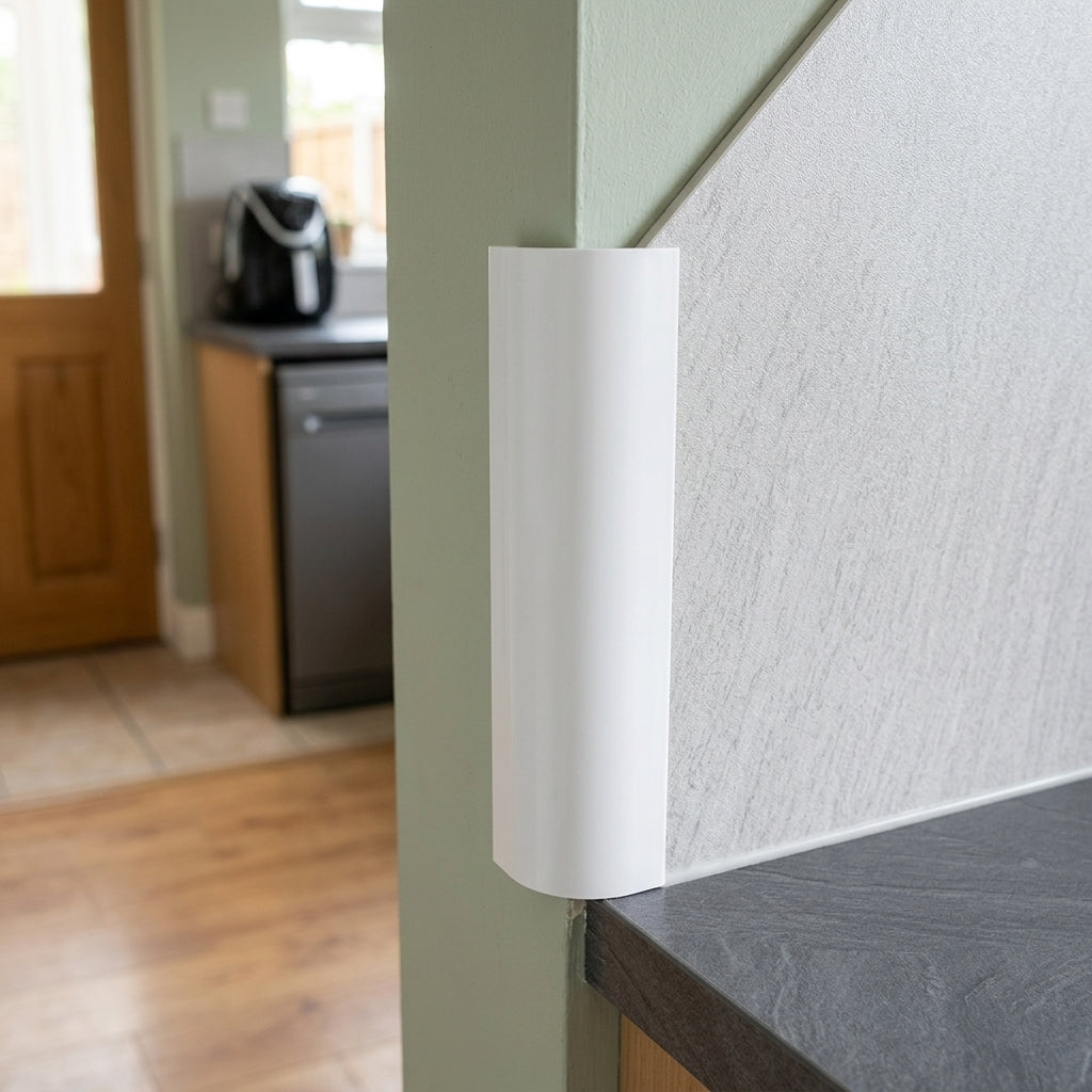 19mm Round Plastic Corner White - Pack of 5, 3m Each