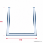 19mm Plastic C Section Black - Pack of 12, 2.44m Each