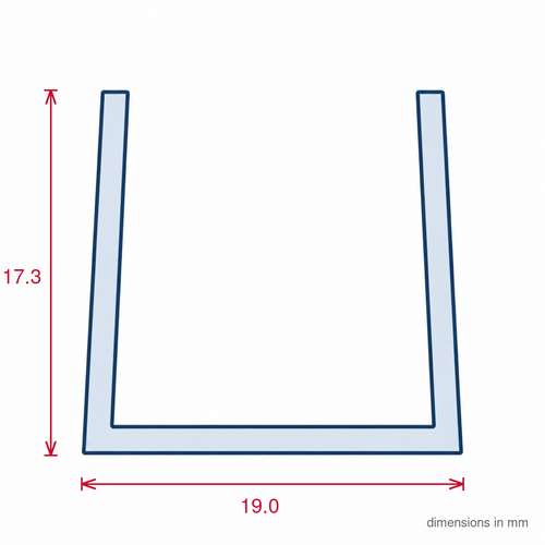 19mm Plastic C Section White - Pack of 10, 3m Each