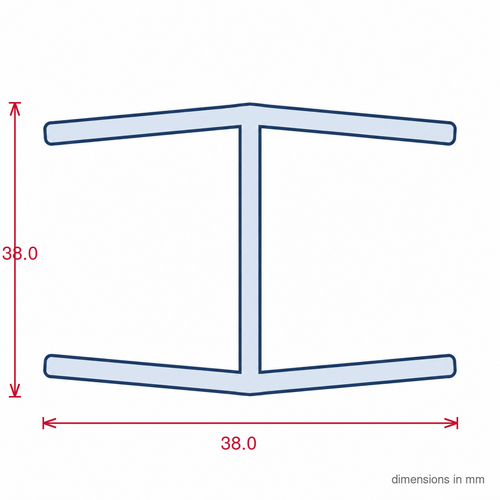 19mm Plastic H Section Light Grey - Pack of 12, 2.44m Each