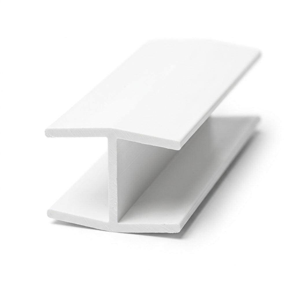 19mm Plastic H Section White - Pack of 10, 3m Each