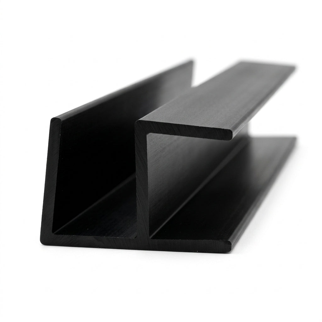 19mm Plastic L Section Black - Pack of 12, 2.44m Each