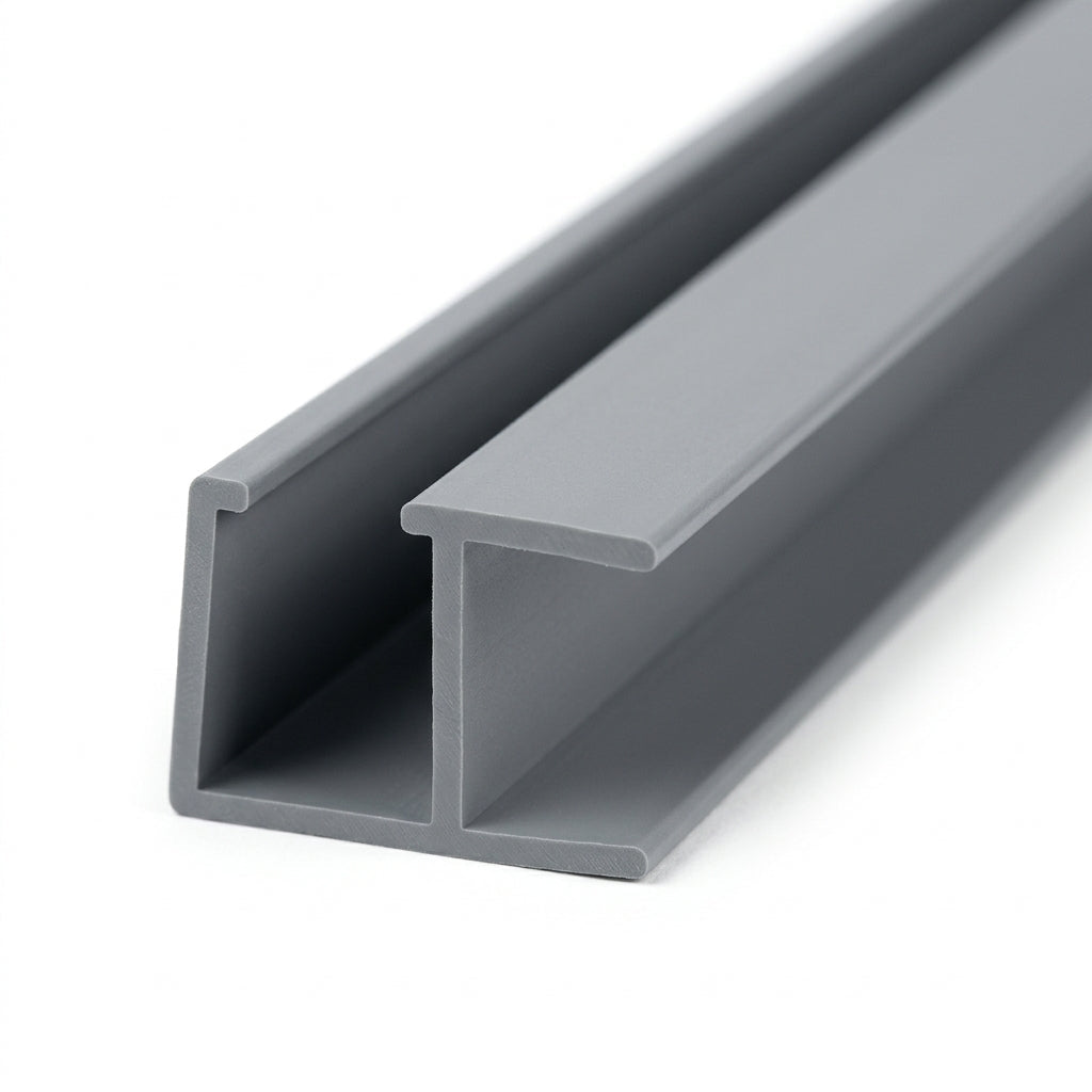 19mm Plastic L Section Light Grey - Pack of 12, 2.44m Each