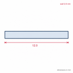 Black Plastic Flat Bar - 12mm x 5 x 1m Lengths