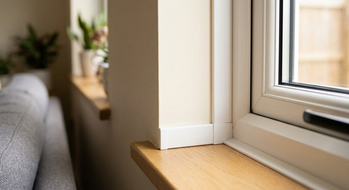 White Rigid PVC Cover Strip - 12mm x 6 x 2.44m Lengths