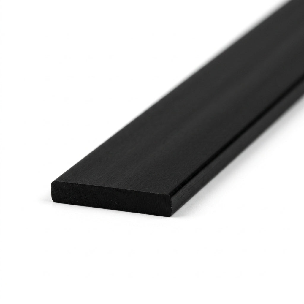 Plastic Flat Bar Black 19mm - Pack of 5, 1m Each
