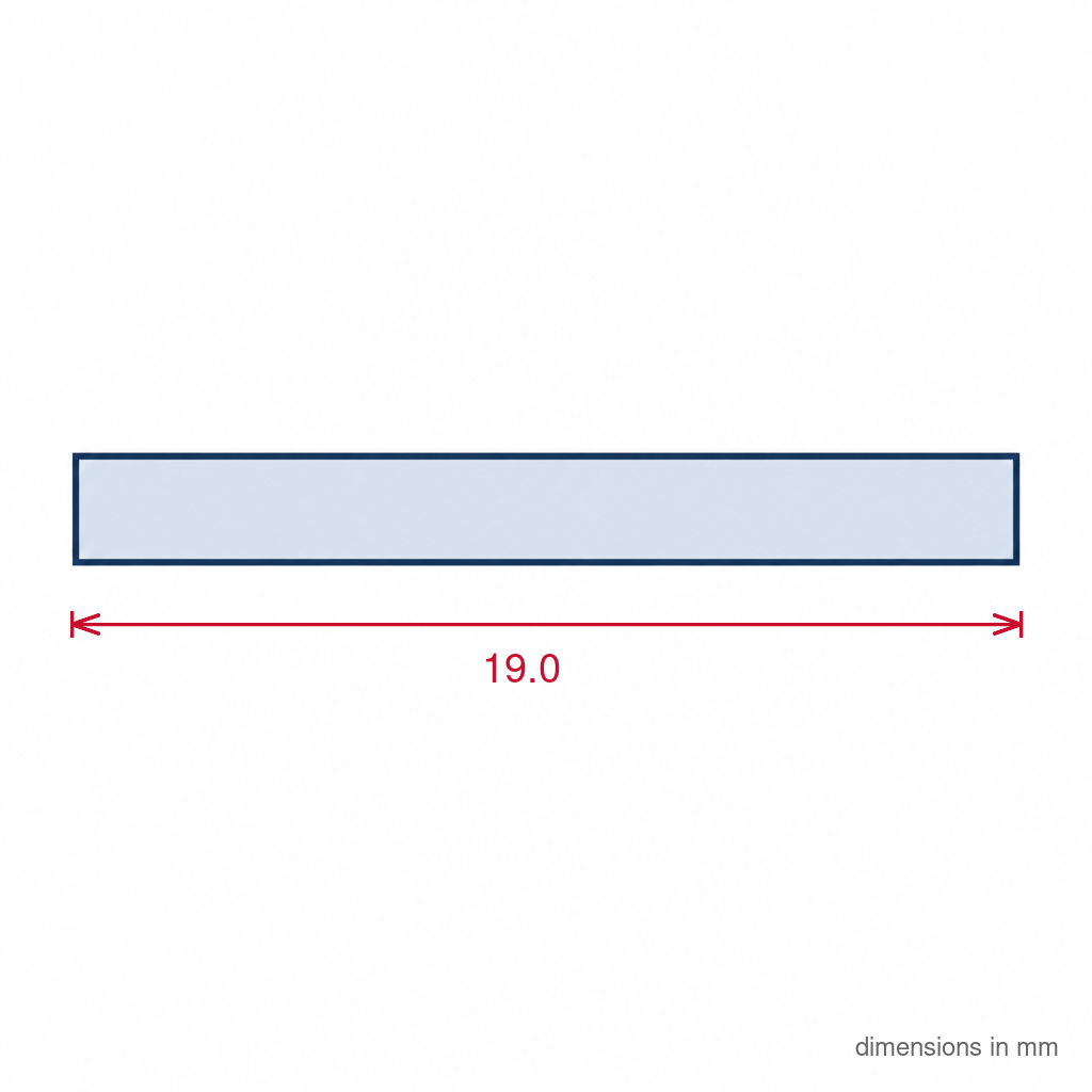 White Rigid PVC Flat Strip - 19mm x 6 x 2.44m Lengths