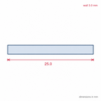 Black Plastic Flat Bar - Pack of 5, 25mm x 1m Lengths