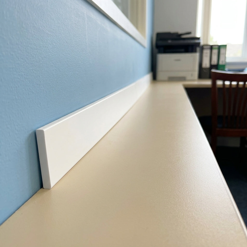 White Plastic Flat Strip - Pack of 5, 1m Lengths, 25mm Wide