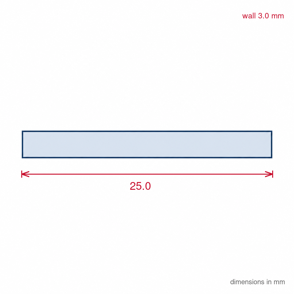 White Rigid PVC Cover Strip - 25mm x 6 x 2.44m Lengths