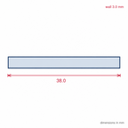 38mm Plastic Flat Bar White - 5 x 3m Lengths
