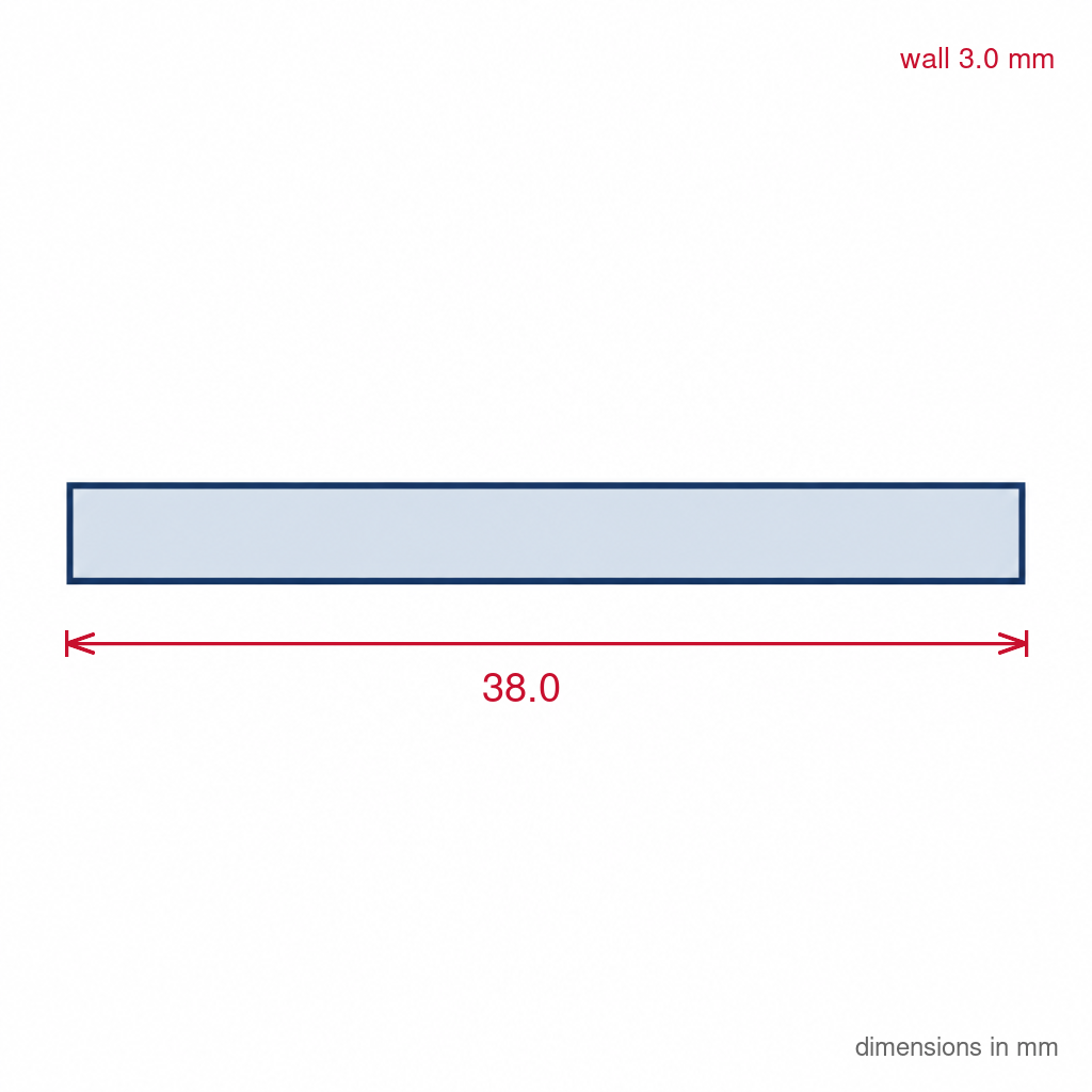 38mm Plastic Flat Bar White - 5 x 3m Lengths