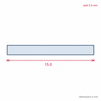 Black Plastic Flat Bar 75mm - Pack of 5, 3m Each