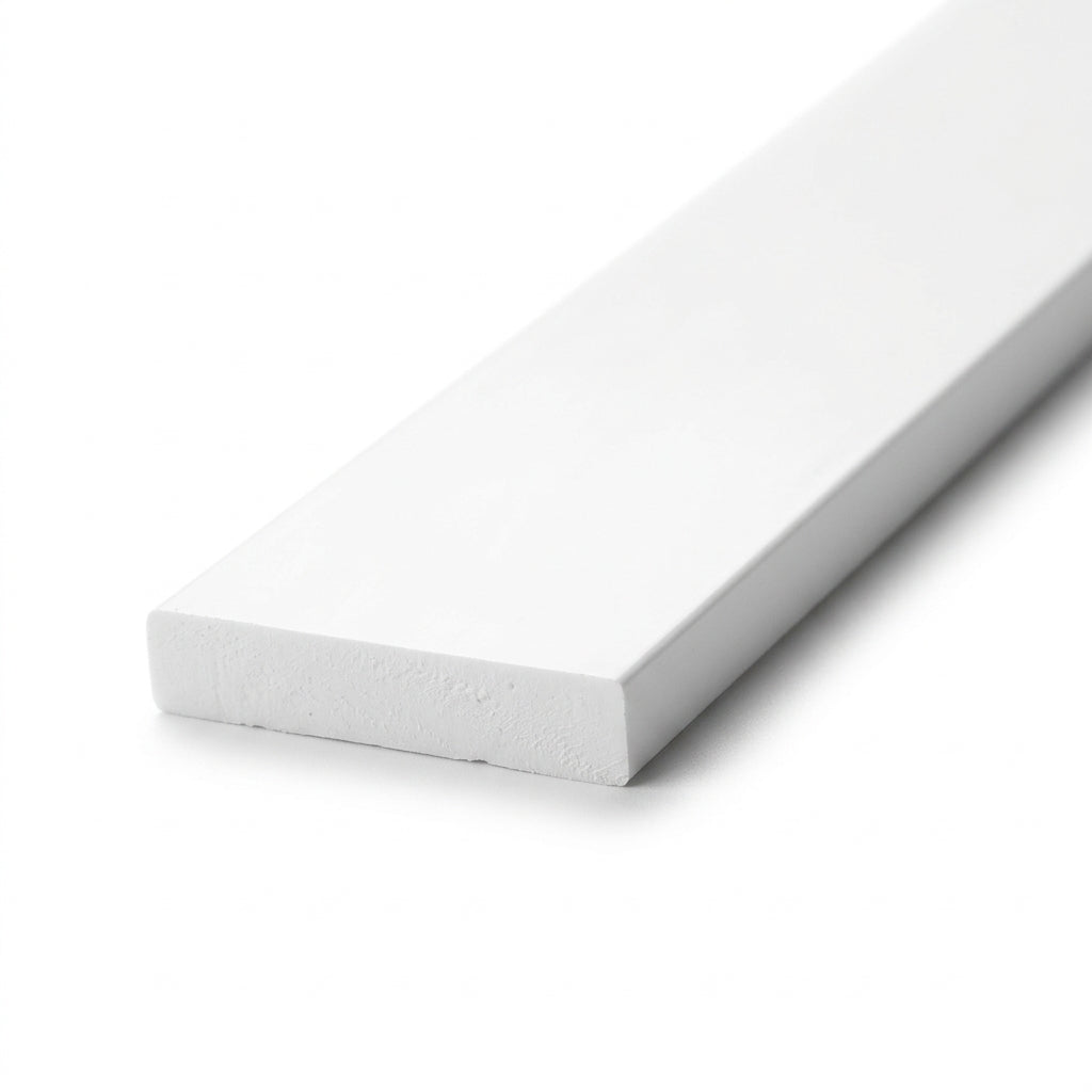 75mm Plastic Flat Bar White - 5 x 3m Lengths