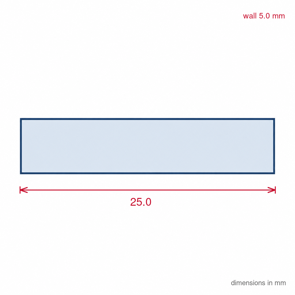 Black Heavy Duty Plastic Bar - 25mm Wide, 6 x 2.44m Lengths