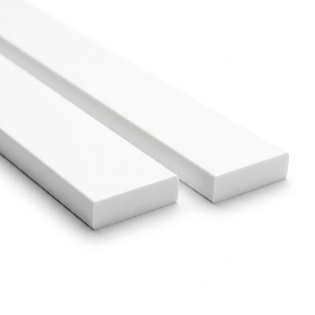 25mm Plastic Heavy Duty Flat Bar White - 5 x 3m Lengths