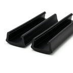 16mm Plastic Clip On Round Black - Pack of 12, 2.44m Each