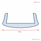 16mm Plastic Clip On Round Black - Pack of 12, 2.44m Each