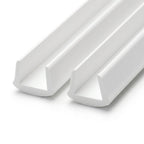 16mm Plastic Clip On Round White - Pack of 12, 2.44m Each