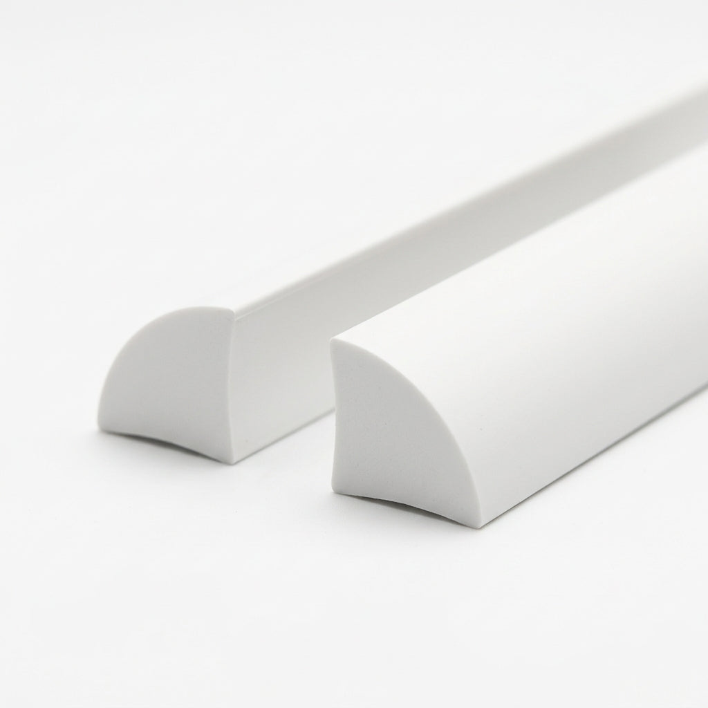 9mm Plastic Solid Quadrant White - 12 x 2.44m Lengths