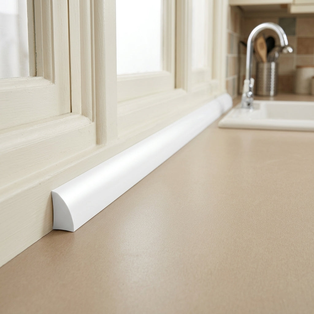 9mm Plastic Solid Quadrant White - 12 x 2.44m Lengths