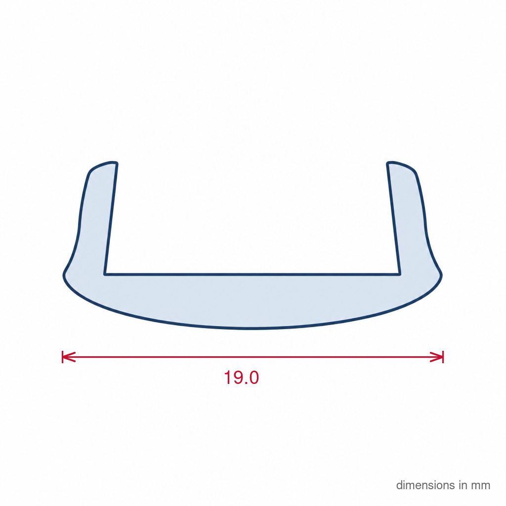 19mm Plastic Clip On Round Vanilla - Pack of 12, 2.44m Each